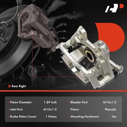 A-Premium Disc Brake Caliper Assembly with Bracket Compatible with Jeep Vehicles - JL Series Wrangler 2018-2023 - Rear Right Passenger Side in Saudi Arabia