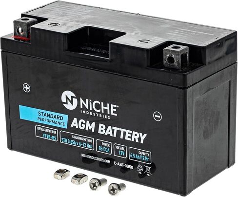NICHE Battery YT7B AGM Sealed Maintenance Free 85CCA 12V 6.5Ah Suzuki Can-Am Yamaha Ducati Motorcycle ATV (Factory Activated) in Saudi Arabia