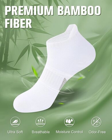 Ankle Socks for Women, 6 Pairs Breathable Bamboo Viscose Low Cut Thin Socks,Moisture Wicking Casual Sports Running in Saudi Arabia