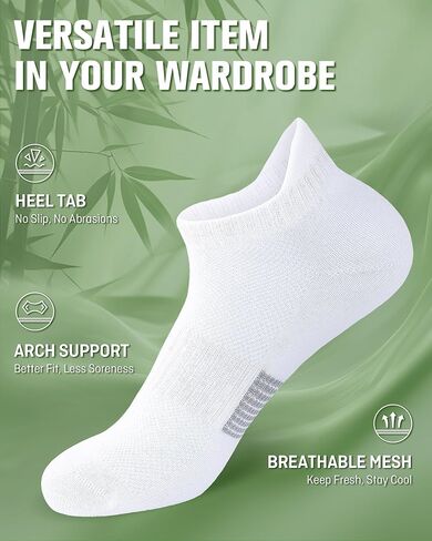 Ankle Socks for Women, 6 Pairs Breathable Bamboo Viscose Low Cut Thin Socks,Moisture Wicking Casual Sports Running in Saudi Arabia