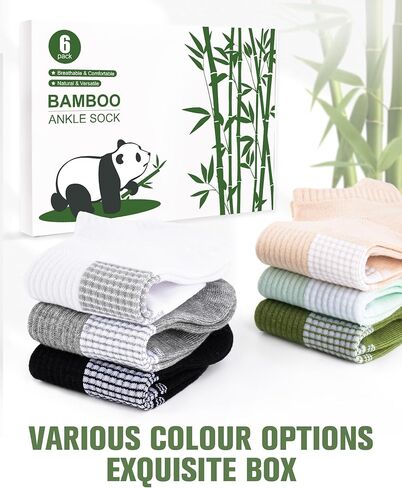 Ankle Socks for Women, 6 Pairs Breathable Bamboo Viscose Low Cut Thin Socks,Moisture Wicking Casual Sports Running in Saudi Arabia