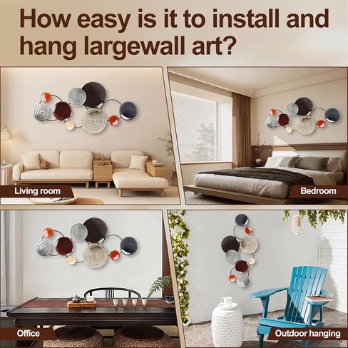 MGFDT Minimalist Home Decor Metal Wall Art Decor for Living Room, Abstract Modern Wall Sculpture, Contemporary Wall Decor for Bedroom and Dining Room in Saudi Arabia