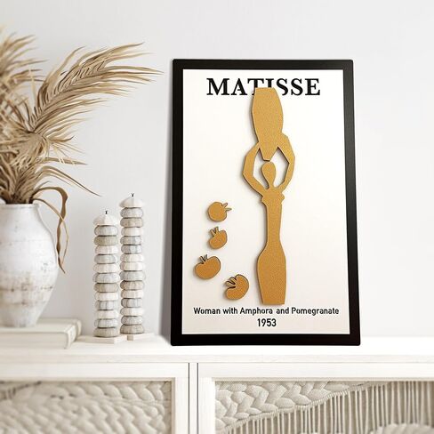لوحة فنية جدارية من Henri Matisse - شخصية أنثوية مجردة من الخشب متعدد الطبقات، منحوتة حائط MDF مصنوعة يدويًا ثلاثية الأبعاد، ديكور بوهو حديث بسيط، عمل فني مرسوم يدويًا، هدية فريدة لمحبي الفن، امرأة ماتيس مجردة مع أمفورا. (5) in Saudi Arabia