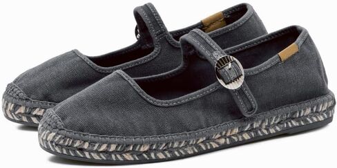 حذاء ماري جين اسبادريل للنساء منسوج باليه مسطح مغسول بنعل خارجي حذاء قماشي مسطح in Kuwait