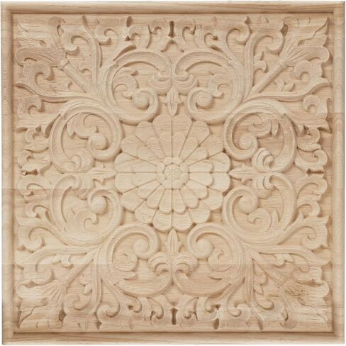 لوحة فنية جدارية خشبية حديثة منحوتة يدويًا من ناهارو - ديكور منحوت خشبي مربع، ديكور منزلي ريفي بوهو لغرفة المعيشة وغرفة النوم والمدخل in Kuwait