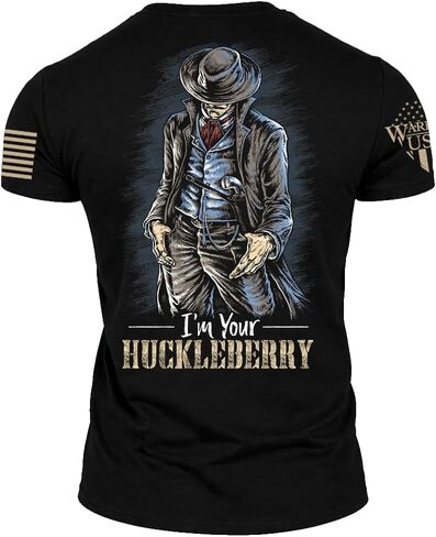 تي شيرت I'm Your Huckleberry، جودة ممتازة - أسود، مزيج قطني، صناعة أمريكية، مقاس عادي in Saudi Arabia