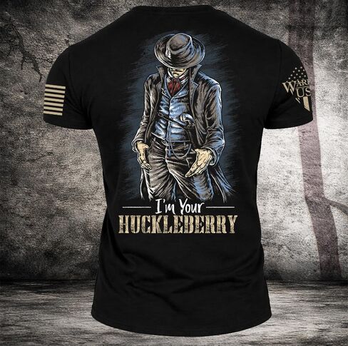 تي شيرت I'm Your Huckleberry، جودة ممتازة - أسود، مزيج قطني، صناعة أمريكية، مقاس عادي in Saudi Arabia
