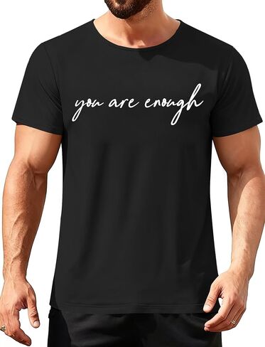 تي شيرت للتوعية بالصحة العقلية للرجال You Matter تي شيرت مطبوع ملهم تي شيرت إيجابي بأكمام قصيرة in Kuwait