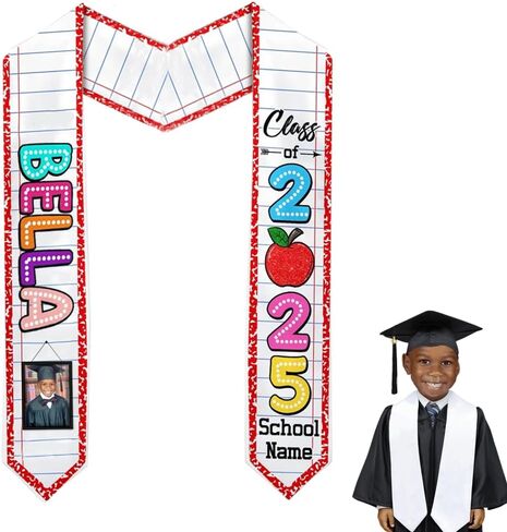 My4gifts Personalized Kindergarten Graduation Sash, Preschool Graduate Sash, 2025 Kindergarten Graduate Stole, Class of 2025 in Kuwait