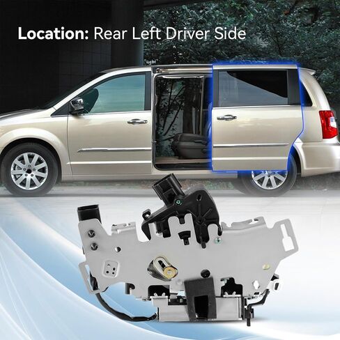 68030379AG 68030379AA Rear Left Door Lock Latch Actuator Fit for Chrysler Town & Country 2008-2015,Dodge Grand Caravan 2008-2018,Ram C/V 12-14 Rear Driver Side Door Latch Assembly 5020769AB,5020769AC in Kuwait