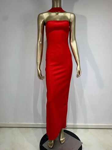 المرأة 2025 ضمادة فستان طويل الرسن الظهر Bodycon الصلبة مطاطا المشاهير مساء قطعة واحدة فساتين عيد ميلاد in Kuwait