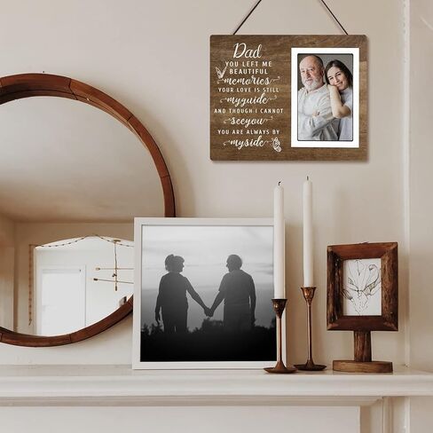 SteadStyle Bereavement Gifts for Loss of Father - Memorial Picture Frame, Sympathy Gift for Loss of Dad, In Memory of Loved One Gifts, Sympathy Gift Fits 4x6 In Photo (White) (Brown, 4X6) in Saudi Arabia