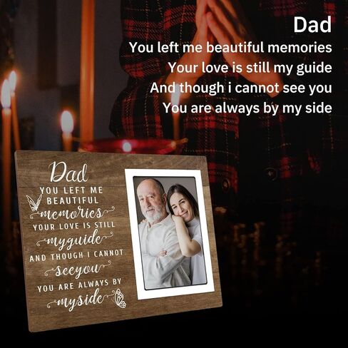 SteadStyle Bereavement Gifts for Loss of Father - Memorial Picture Frame, Sympathy Gift for Loss of Dad, In Memory of Loved One Gifts, Sympathy Gift Fits 4x6 In Photo (White) (Brown, 4X6) in Saudi Arabia