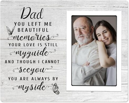 SteadStyle Bereavement Gifts for Loss of Father - Memorial Picture Frame, Sympathy Gift for Loss of Dad, In Memory of Loved One Gifts, Sympathy Gift Fits 4x6 In Photo (White) (Brown, 4X6) in Saudi Arabia