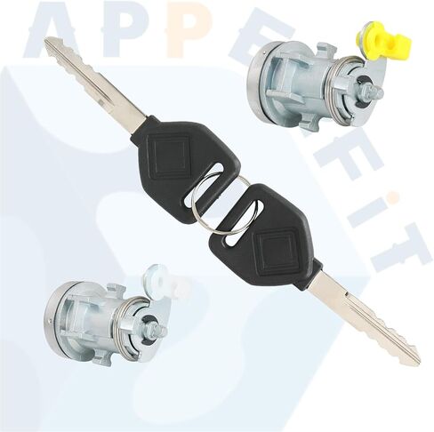 أسطوانات قفل الباب ومفاتيح لمقبض الباب الخارجي متوافقة مع شاحنة Freightliner Truck Cascadia 2007-2017، M2 100 2002-2006، M2 106 2002-2017، M2 112 2003-2017 أجزاء إصلاح الباب in Kuwait