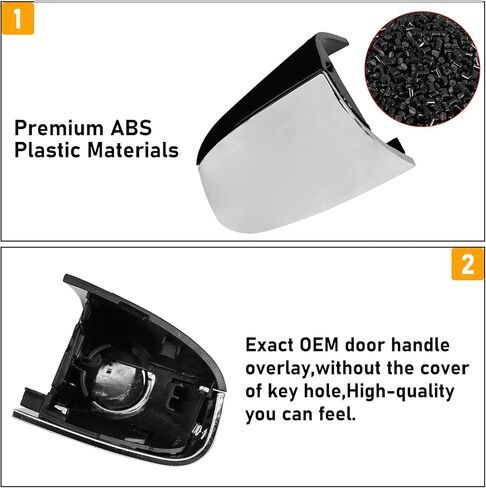 Front Door Handle End Bezel Cover W/O Key Hole Compatible with Mercedes-Benz C-Class (W205/S205) 2015-2021,1PC Front Left Driver Side Exterior Door Handle Cap Replacement for 0997661700-1,Black in Saudi Arabia