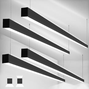 kadision Linkable 4FT LED Linear Light, 3CCT 50/45/40/35/30W 0-10V Dimmable, Suspended Architectural Linear LED Light Fixture with Up/Down Lighting for Office, Retail, ETL-Listed 4-Pack in Kuwait