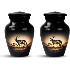 جرة الثور للرماد للنساء والرجال، الجرار الزخرفية الكبيرة للرماد البشري للأب الذكور البالغين، جرار حرق الجنازة للنساء، حاملات رماد الرماد للإنسان - 10 بوصة كبيرة 1 قطعة in Kuwait