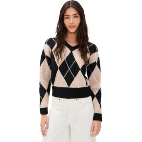 LE BOP Women's Rae Arglye V Neck Sweater in Kuwait