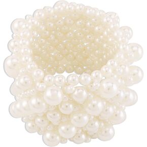 Women’s Vintage Elastic Imitation Pearl Bracelet for Wedding Holiday Party in Kuwait