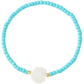 Cute Bracelet for Women Boho Adjustable Fish Shell Blue Bracelet Summer Beach Ocean Statement Bracelets in Kuwait