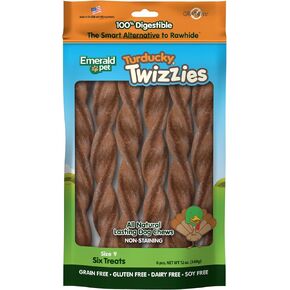 Emerald Pet - Dog Chews, Chew Treats, Rawhide Free, All-Natural Chew Sticks, Lasting Dog Treat, 100% Digestible, Grain-Free, Gluten-Free (Twizzies, Size 6), Pink, 00213 in Kuwait