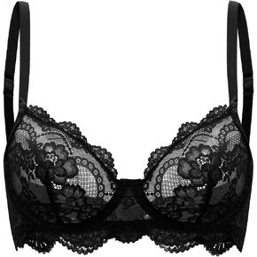 Sexy Sheer Underwire Push Up Lace Everyday Bra Lingerie in Kuwait