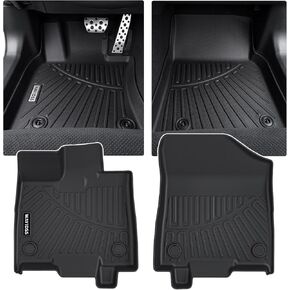 Floor Mats Compatible with 2022 2023 2024 2025 2026 Nissan Frontier King cab（S/SV/SL/PRO-X/PRO-4X） TPE All Weather Protection 1st & 2nd Row Car Floor Liners Accessories-Black in Kuwait