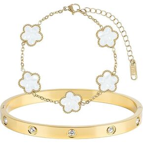 2Pcs Clover Bracelet Set, Love Bracelet, Clover Bracelets in Kuwait