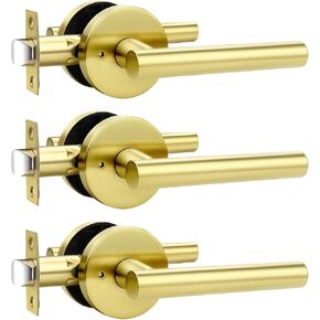 Orger 6 حزمة مقابض الأبواب السوداء الداخلية، مقابض الأبواب السوداء غير اللامعة للخصوصية لغرفة النوم والحمام، أذرع الأبواب قابلة للعكس لليسار واليمين، 304 الفولاذ المقاوم للصدأ أقفال بدون مفتاح للأبواب in Kuwait