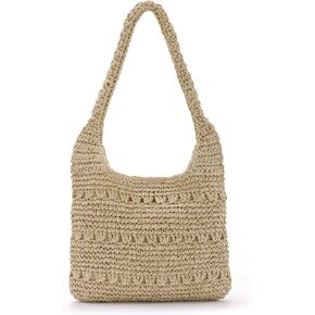 Lanpet Woven Beach Bags for Women Boho Straw Bag Casual Shoulder Handbag for Summer Vacation Travel Holiday in Kuwait
