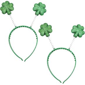 St. Patrick's Day Shamrock Headband, Green Glitter Clover Bopper with Springs, Festive Irish Party Accessory in Kuwait