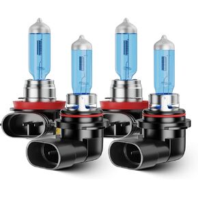 لسيارة Chevy Silverado 1500 2007-2015 2019 2020 2021، 2500 3500 HD 2007-2021 لمبات الهالوجين الأمامية، 9005 مصابيح إضاءة عالية وH11 منخفضة الشعاع، التوصيل N Play، 4 عبوات in Kuwait