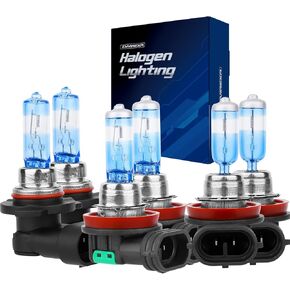 Compatible For Dodge Ram 1500 2500 3500 2019-2022(w/o Projector-type headlamps), 2023-24 9005 H11 Halogen Headlight Bulbs + H11 Fog Light Bulbs, Warm White (Soft Tone), Plug & Play, Pack of 6 in Kuwait