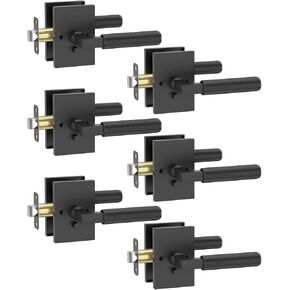 Asidrama 6 Pack Champagne Bronze Privacy Door Handles, Door Lever with Door Knobs Indoor for Bedroom or Bathroom, Heavy Duty Door Handles Interior with Locks for Left Right Sided Doors in Kuwait