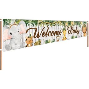 CHXSM 9.8 × 1.6 قدم ترحيب بالطفل الغابة سفاري ساحة راية دش الطرف الديكور الحيوانات البرية علامة خلفية الإمدادات in Kuwait