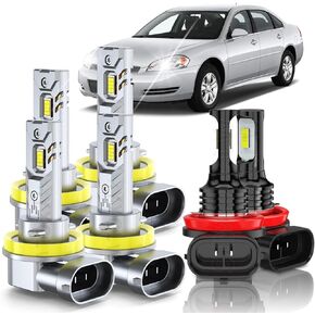 Compatible with Chevrolet Chevy Impala Lights 2006 2007 2008 2009 2010 2011 2012 2013,High Low Beam Fog Lights Bulbs Combo,Plug and Play,Pack of 6 in Kuwait