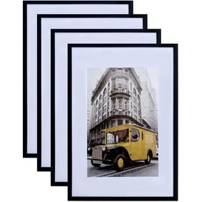 Art Emotion Black 16x24 Picture Frame Display 12x18 Pictures with Mat or 16x24 without Mat, Horizontal and Vertical for Wall- 4 packs in Kuwait