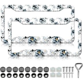 Black Horse License Plate Frames - 2 Pack Runing Horse Funny License Plate Holder, Stainless Steel Rust-Proof Waterproof Car Decorative Tag Frame with Screws Fasteners Caps in Saudi Arabia