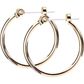 Resin Post Hoop Earrings | Hypoallergenic & Nickel-Free | Made in Japan | Available in 6 sizes and 3 finishes: Silver, 24K Gold, and Pink Gold in Saudi Arabia