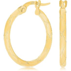 الإيطالية ك 14 الذهب الأصفر الشطرنج كمين تصميم الأقراط الصغيرة جوفاء in Kuwait