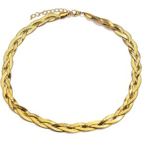 Jude Jewelers Stainless Steel Three Layers Curb Cuban Snake Style Chain Statement Choker Necklace in Saudi Arabia