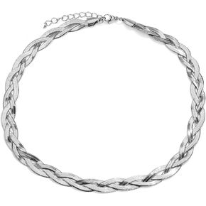 Jude Jewellers الفولاذ المقاوم للصدأ ثلاث طبقات كبح الكوبية نمط الأفعى سلسلة بيان قلادة قلادة in Kuwait