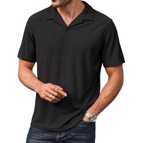 Men Terry Cloth Textured Polo Casual Short Sleeve Collared Shirts(S-XXL) in Kuwait