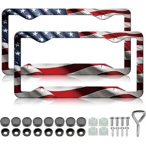 Mushroom License Plate Frames - 2 Pack Woodland Fern Dragonfly Amanita License Plate Holder,Aluminum Metal Rust-Proof Waterproof Car Decorative Tag Frames for Standard US Canada 12x6 Inch in Kuwait