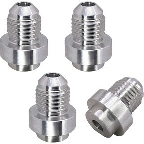 AN3 Weld On Bung Aluminum Male Flare Weldable Fuel Tank Fitting AN3 JIC-3 AN (3/8-24) Thread Hose Adapter Connector (2, Aluminum, AN3) in Kuwait