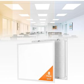 8 عبوات 2 × 2 ضوء لوحة مسطحة LED، ضوء سقف إسقاط 0-10 فولت قابل للتعتيم، 30/40/50 وات قابلة للتحديد، 3000 ك/4000 ك/5000 ك/6000 ك قابلة للتبديل، إضاءة خلفية، للمكتب، المتجر، 120-277 فولت، مدرج في قائمة ETL in Kuwait