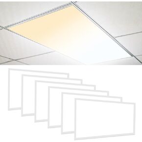 CycevSun 6-Pack 2x4 LED Flat Panel Light Drop Ceiling 0-10V Dimmable, 30/40/50W Selectable, 3000K 4000K 5000K Switchable, 120-277V, ETL Listed in Kuwait