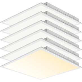 CycevSun 6-Pack 2x4 LED لوحة مسطحة ضوء إسقاط السقف 0-10V عكس الضوء، 30/40/50W للاختيار، 3000K 4000K 5000K للتحويل، 120-277V، ETL المدرجة in Kuwait