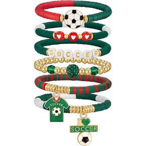 doubgood 2026 كأس العالم لكرة القدم تمتد مطرز الأساور كرة القدم الهدايا كرة القدم سحر لعبة يوم مروحة سوار تكويم المجوهرات الرياضية للولايات المتحدة الأمريكية المكسيك كندا الأرجنتين البرازيل المشجعين الهدايا للنساء الرجال in Kuwait